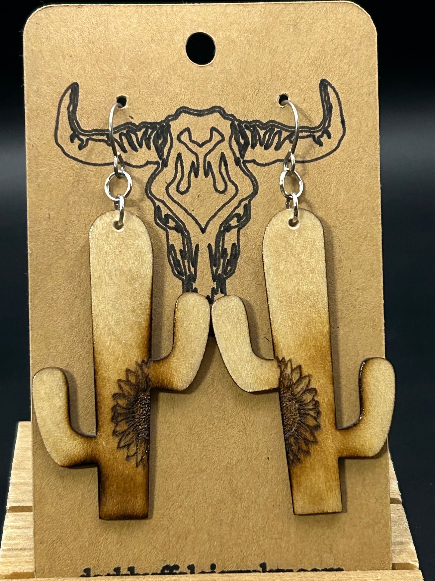Natural Cactus Flower Earrings
