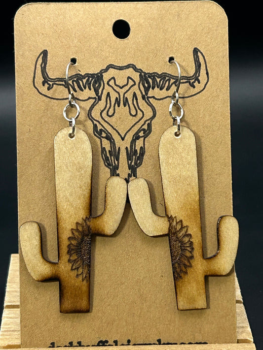 Natural Cactus Flower Earrings