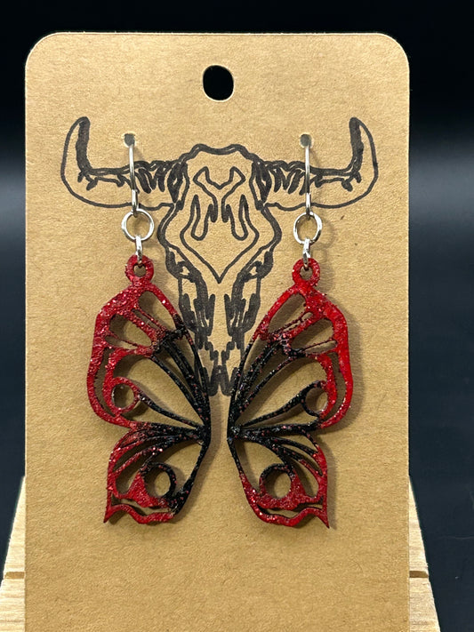 Red & Black Butterfly Earrings